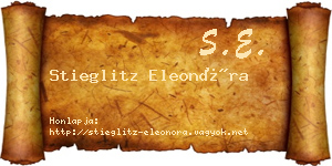 Stieglitz Eleonóra névjegykártya